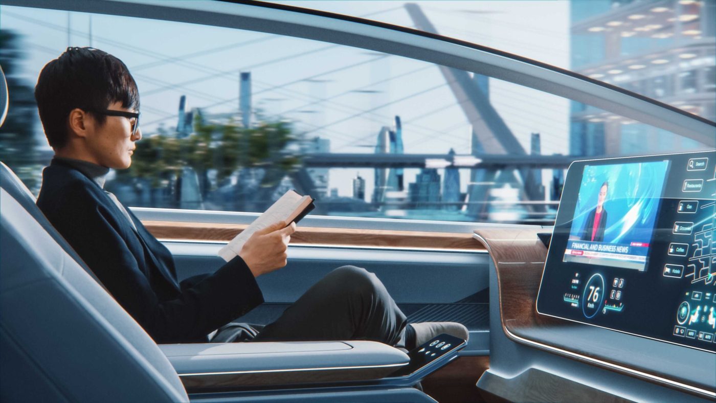 Sustainable interiors in futuristic car